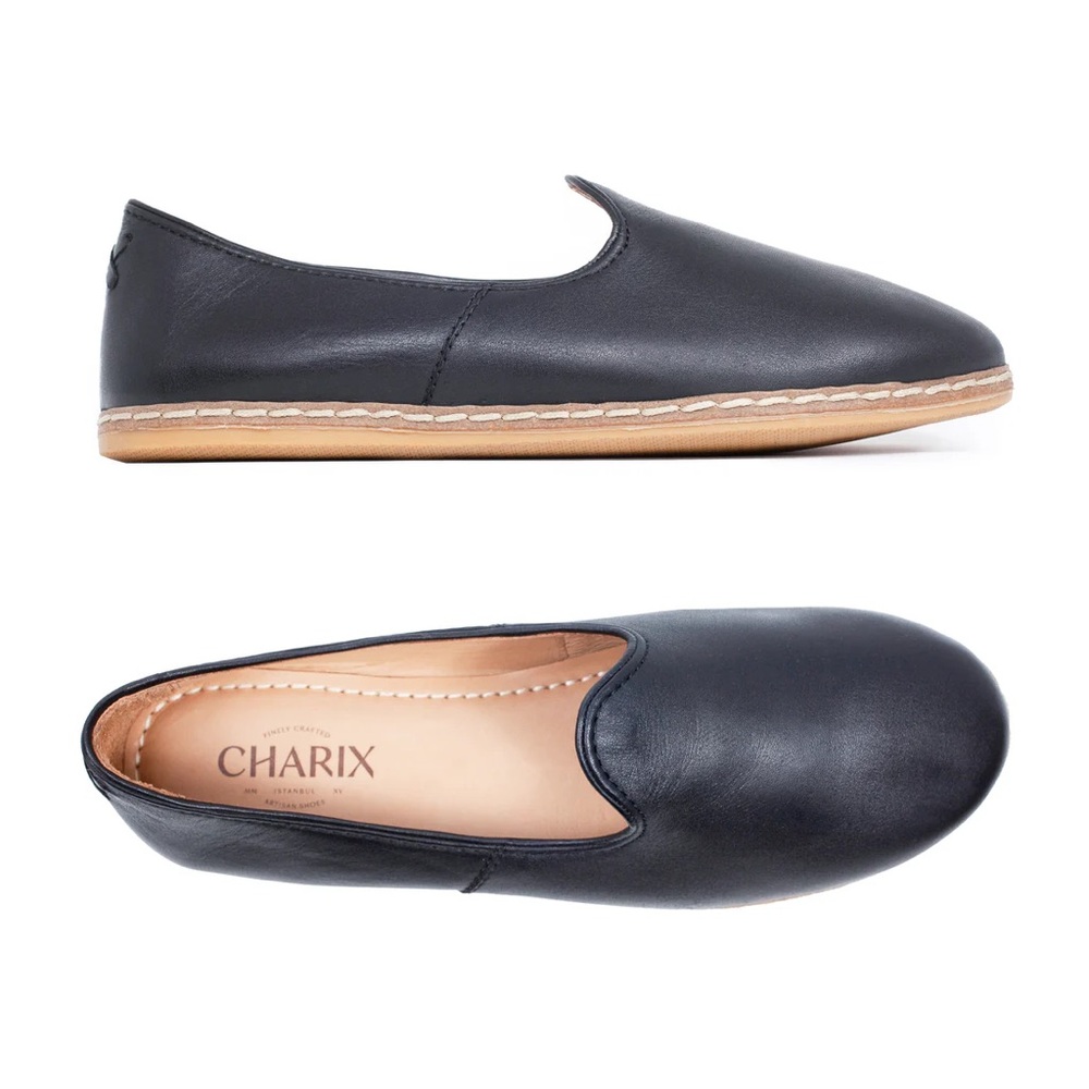 Charix Black Slip On Shoes